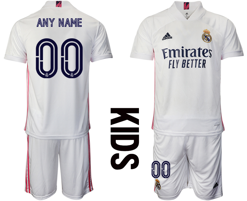 Youth 2020-2021 club Real Madrid home customized white Soccer Jerseys->real madrid jersey->Soccer Club Jersey